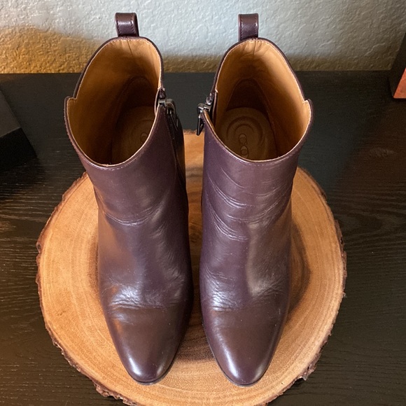 Coach Brown Leather Zip Ankle Boots - Picture 3 of 5